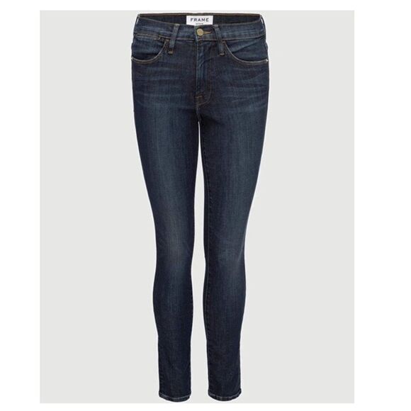 Frame Le High Skinny Jeans Dark Wash Size 26 Denim Casual - Picture 2 of 16